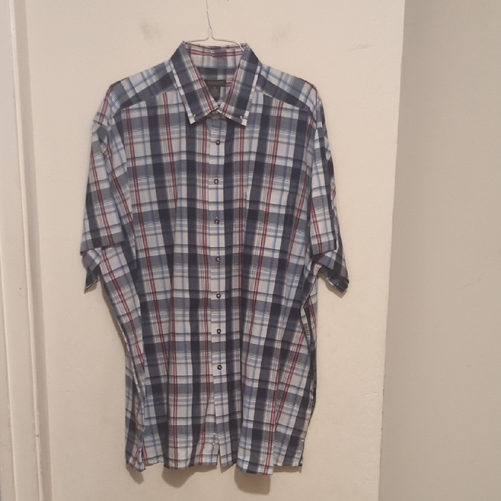 Knights sportswear blue red and white striped button down shirt size Big 3 X